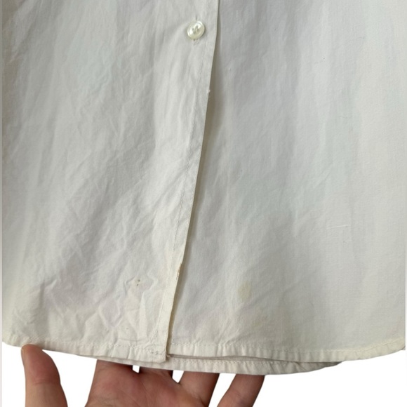 Vintage Pearl Embellished Shirt Size L White Cotton Button Up Down 80s 90s - Picture 5 of 8